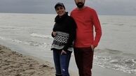 خانم بازیگر جوان و همسرش لب دریا + عکس