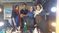 سپیده خداوردی و آقای بازیگر در پشت صحنه سریال خانه امن + عکس