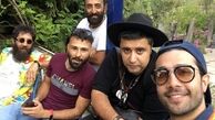 حسین مهری با دوستانش+ عکس