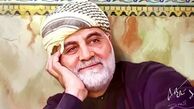 قاب عکس حاج قاسم در کنار رهبرانقلاب+ عکس