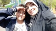 خانم مجری مشهور و پسرش + عکس