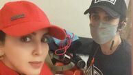 لیلا بلوکات و مربی ورزشش در خانه + عکس
