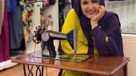 فاطمه گودرزی پشت میز خیاطی + عکس