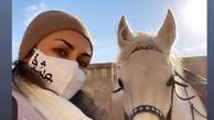 اسب سفید خانم بازیگر + عکس