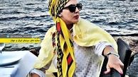 عکس لیلا بلوکات در قایق تفریحی روی آب
