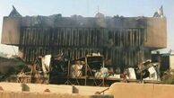 استانداری بصره پس از آتش سوزی 
