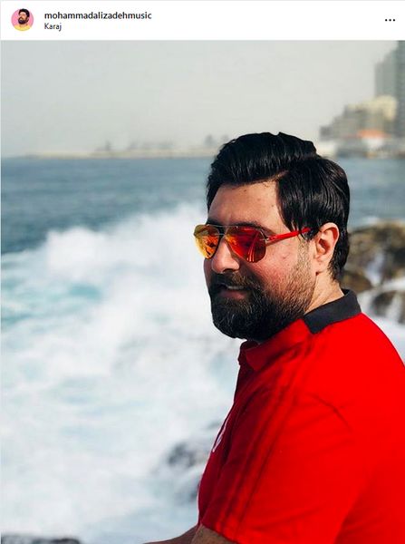 محمد علیزاده در کنار دریایی طوفانی + عکس