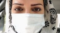 الهام پاوه نژاد با ماسک در تاکسی + عکس