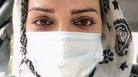 الهام پاوه نژاد با ماسک در تاکسی + عکس