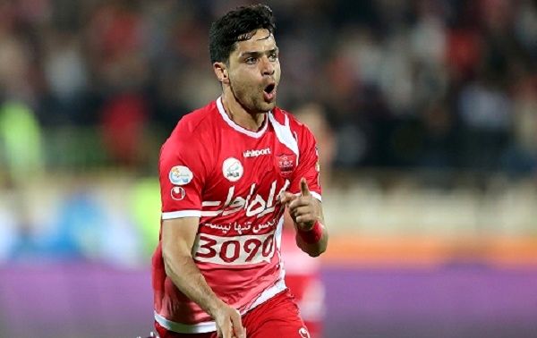 گل اول پرسپولیس به الریان با ضربه کامیابی نیا+فیلم
