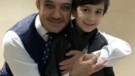 پسر بازیگر مشهور در آغوش‌ احسان کرمی + عکس