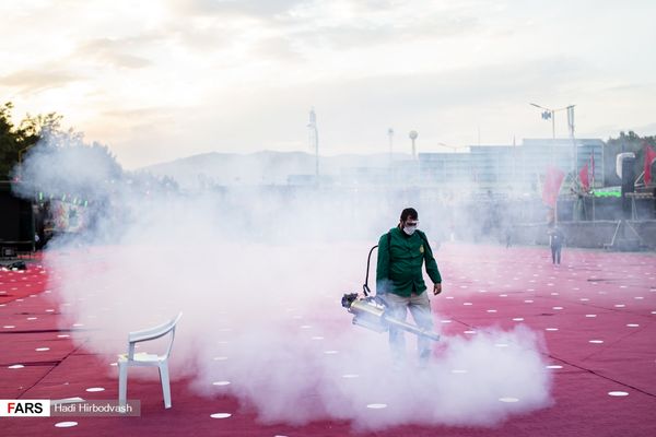 هیئت ریحانه الحسین (س) چگونه ضدعفونی می شود + تصاویر