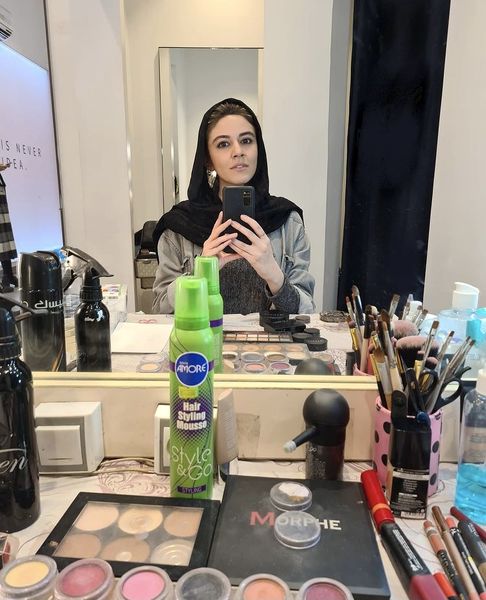 ماهور الوند در حال گریم کار جدیدش + عکس