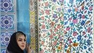 خانم بازیگر در آرامگاه سعدی + عکس