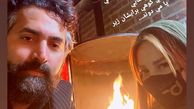 آتیش بازی بهاره رهنما و‌همسرش + عکس