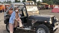 ماشین جیپ مرجانه گلچین + عکس