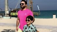 بابک‌‌ جهانبخش‌ و ‌پسرش در کیش + عکس