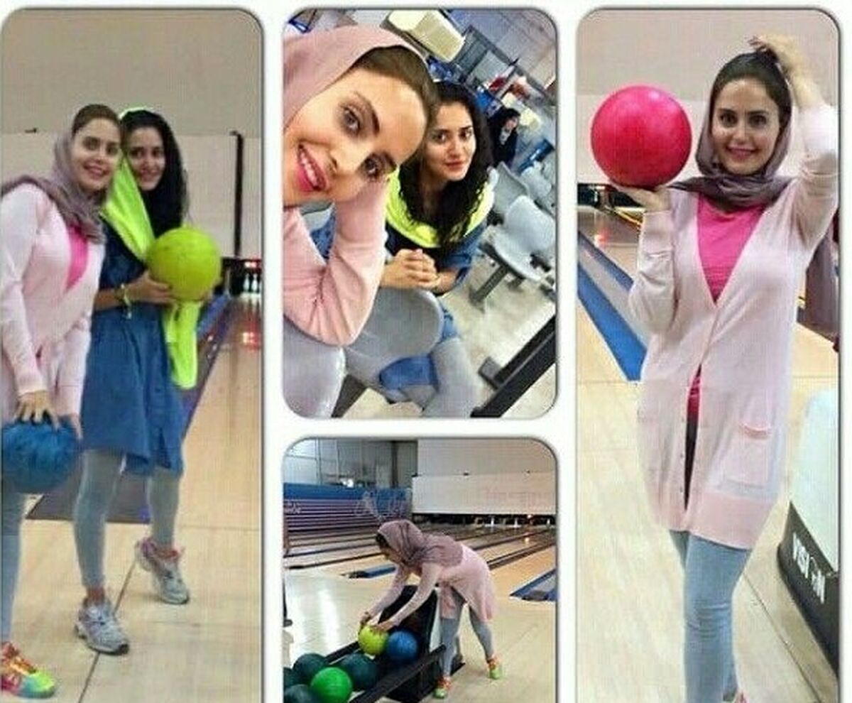 تیپ صورتی النازشاکردوست در باشگاه ورزشی+عکس